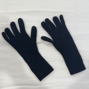 J. Crew Classic Black Wool Gloves